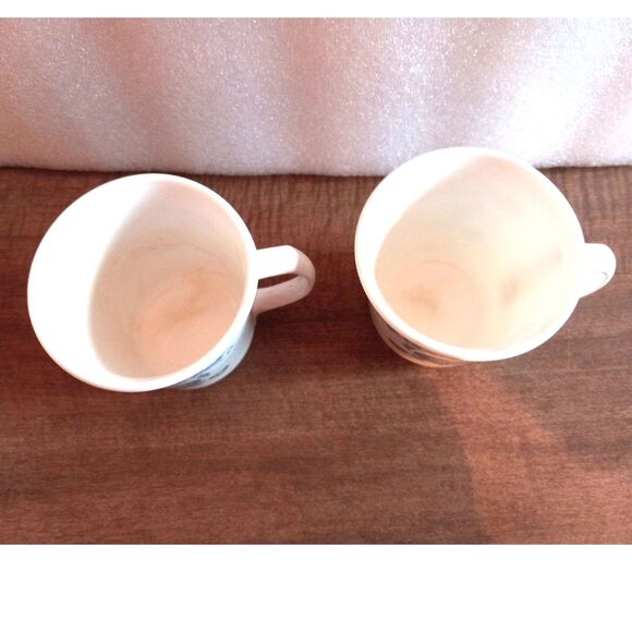 Lot of 2 CorningWare Blue Hearts Coffee Mugs Sloping Side Coffee Cups - Picture 3 of 4